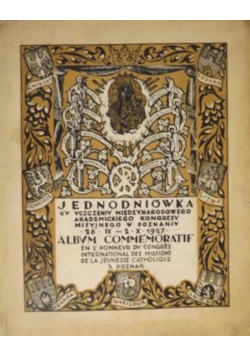 Jednodniówka ku uczczeniu Międzynarodowego Akademickiego Kongresu Misyjnego w Poznaniu reprint z 1927 r