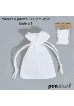 Woreczki jutowe białe 7x10cm 6szt