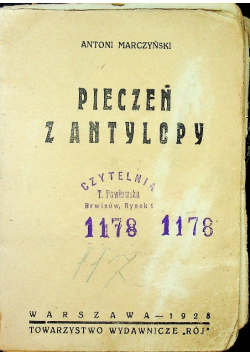Pieczeń z Antylopy 1928 r