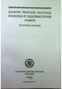 Sacrum triduum paschale passionis et resurrectionis