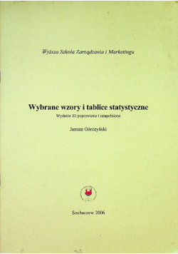 Wybrane wzory i tablice statystyczne
