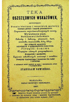 Teka oszczędnych  wskazówek reprint 1887 r