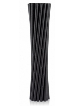 Rurki słomki papierowe czarne 6x197mm 100szt