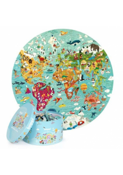 Puzzle okrągłe 150 Mapa świata