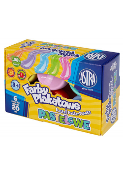 Farby plakatowe 6 kolorów 20ml pastelowe