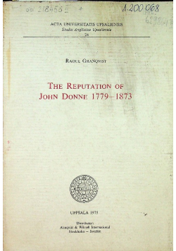 The reputation of John Donne 1779 - 1873