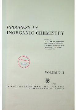 Progress in inorganic chemistry II