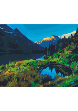 Malowanie po numerach - Górskie tereny 40x50cm