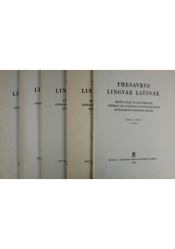 Thesaurus Lingvae Latinae vol X część 1 do 5