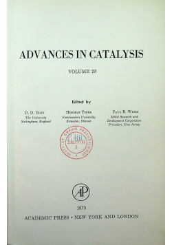 Advances in catalysis vol 23