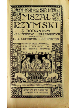 Mszał Rzymski z dodatkiem Nabożeństw Nieszpornych 1931 r.