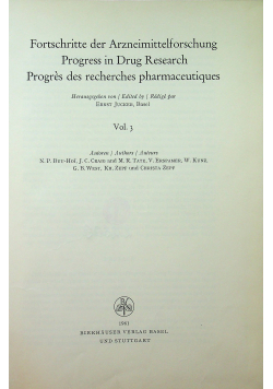 Progress in drug research 3