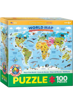 Puzzle 100 Mapa Świata (XXL)