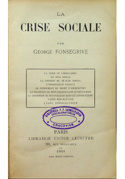 La crise sociale 1901 r.