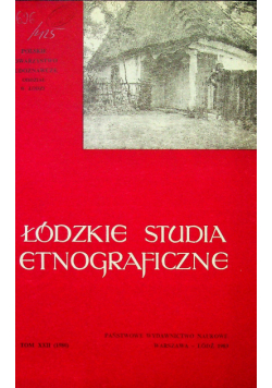 Łódzkie studia etnograficzne Tom XXII