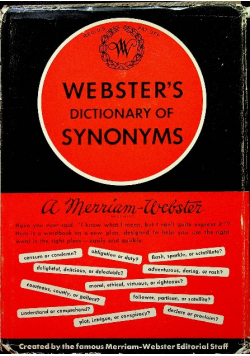 Webster's Dictionary of Synonyms  First Edition