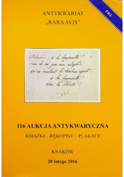 Antykwariat Rara Avis 116 aukcja antykwaryczna