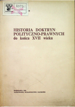 Historia Doktryn Polityczno-Prawnych ,Tom II