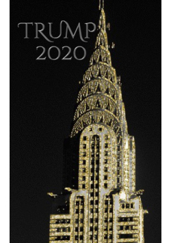 Trump-2020  Gold  NYC Chrysler Building  writing Drawing Journal.
