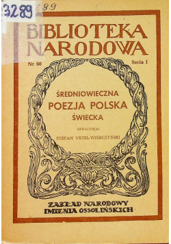 Średniowieczna poezja polska świecka 1949 r