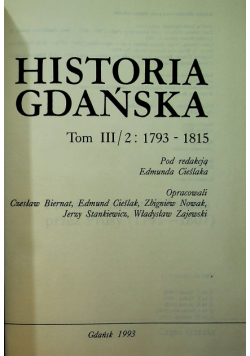 Historia Gdańska Tom III część 2