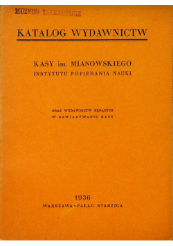 Katalog wydawnictw kasy im Mianowskiego 1936 r.