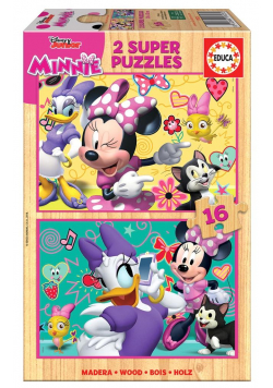 Puzzle 2x16 Myszka Minnie/Daisy (drewniane G3