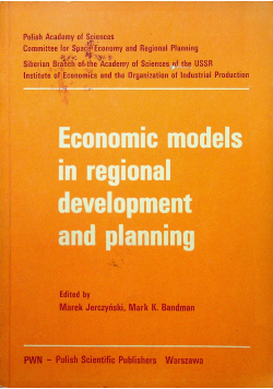Economic models in regional development and planning