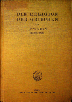 Die Religion der Griechen Tom I 1926 r.