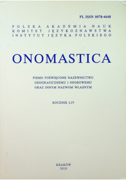 Onomastica rocznik LIV