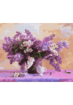 Malowanie po numerach - Jasny bukiet bzu 40x50cm