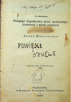 Powieści i nowele 1888r