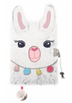 Pamiętnik z kłódką A5/96K Włochacz White Lama