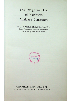 The design and use of electronic analogue computers