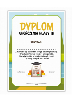 Dyplom A4 ukończenia klasy trzeciej 30szt