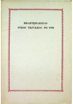 Bharthariego strof trzykroć po sto