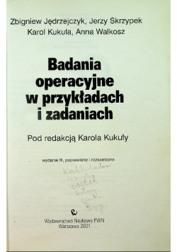 Badania operacyjne w przykładach i zadaniach