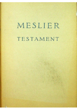Meslier - Testament