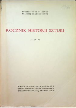 Rocznik Historii sztuki tom 6