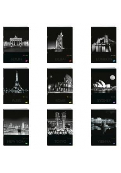 Zeszyt A4/80K kratka CITIES BY NIGHT MIX (10szt)