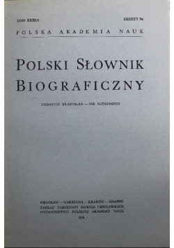 Polski Słownik Biograficzny  Tom XXIII / 1 Zeszyt 96