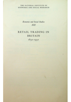 Retail Trading In Britain