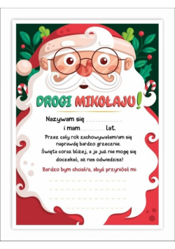 List do świętego Mikołaja A4 - Mikołaj 5szt
