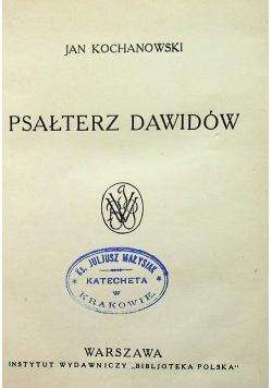 Psałterz Dawidów 1924 r.