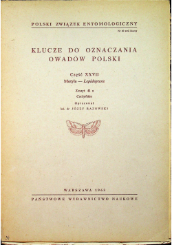 Klucze do oznaczania owadów Polski Część XXVII Zeszyt 41 a