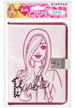 Pamiętnik zamykany z diamencikami Barbie