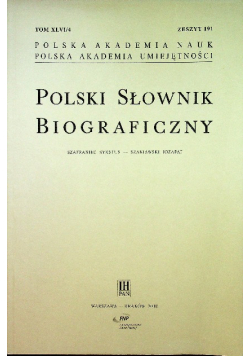 Polski Słownik Biograficzny Tom XLVI / 4 Zeszyt 191