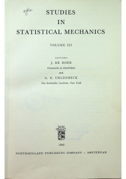 Studies in statistical mechanics