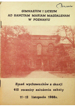 Gimnazjum i liceum Ad Sanctam Mariam Magdalenam w Poznaniu