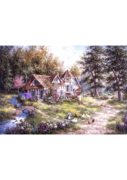 Puzzle 1500 Chata w lesie, Dennis Lewan